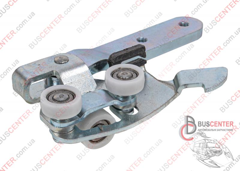 Фотографія запчастини  Ролик бічних правих зсувних дверей нижній з важелем ( механізм, каретка, санка, візок, петля, кронштейн)