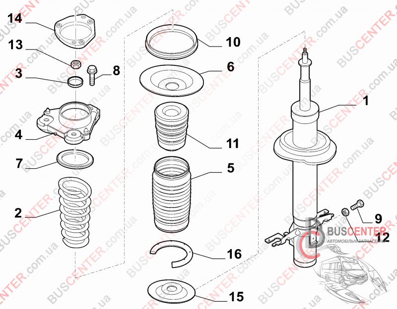 Амортизатор передний газовый R15 (стойка)