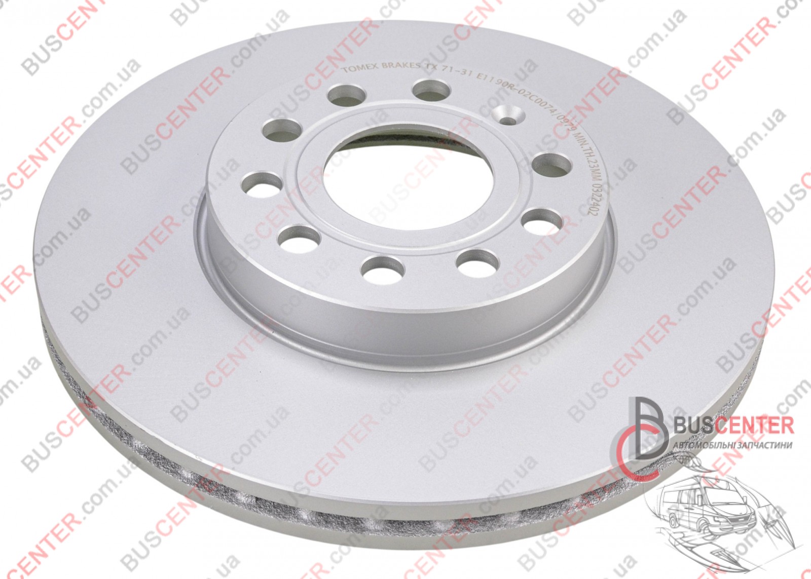 Фотографія запчастини Тормозной диск передний вентилируемый