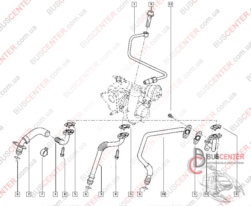 Фотографія запчастини  Болт кріплення трубки подачі масла на турбіну