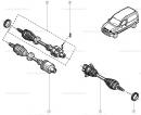 Полуось левая c ABS 21/30 шлицов Z26 (приводной вал, привод дифференциала)