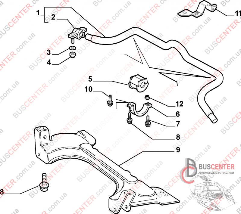 Фотография запчасти Кронштейн крепления переднего стабилизатора левый