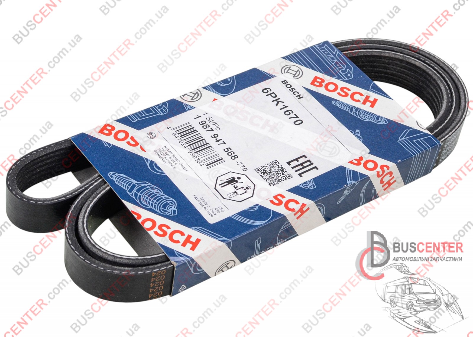 Фотография запчасти Ремень ручейковый 6 PK 1670 (с кондиционером)