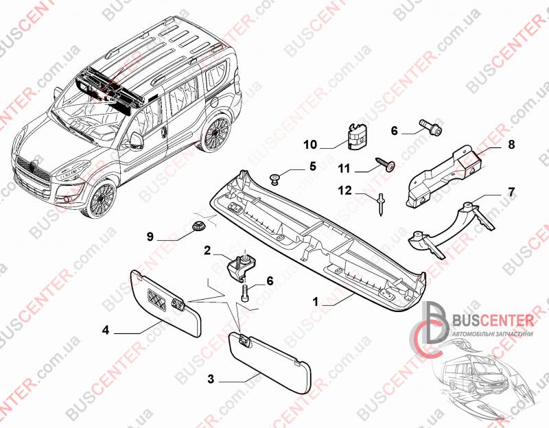 Фотография запчасти Детали салона (обшивка потолка/ накладка/ карта/ панель)