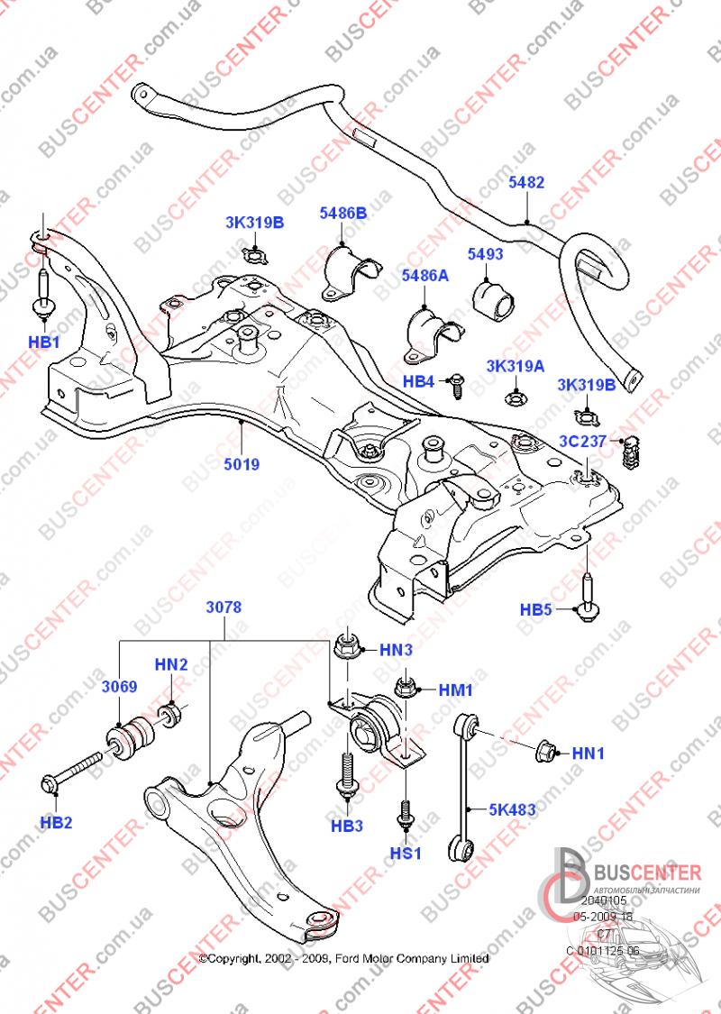 Фотография запчасти Подрамник передней подвески с 2009 (балка)