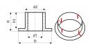 Втулка рулевой рейки на вал (d1-30,00/ d2-32,00/ D-35,00/ h1-2,00/ H-16,00)