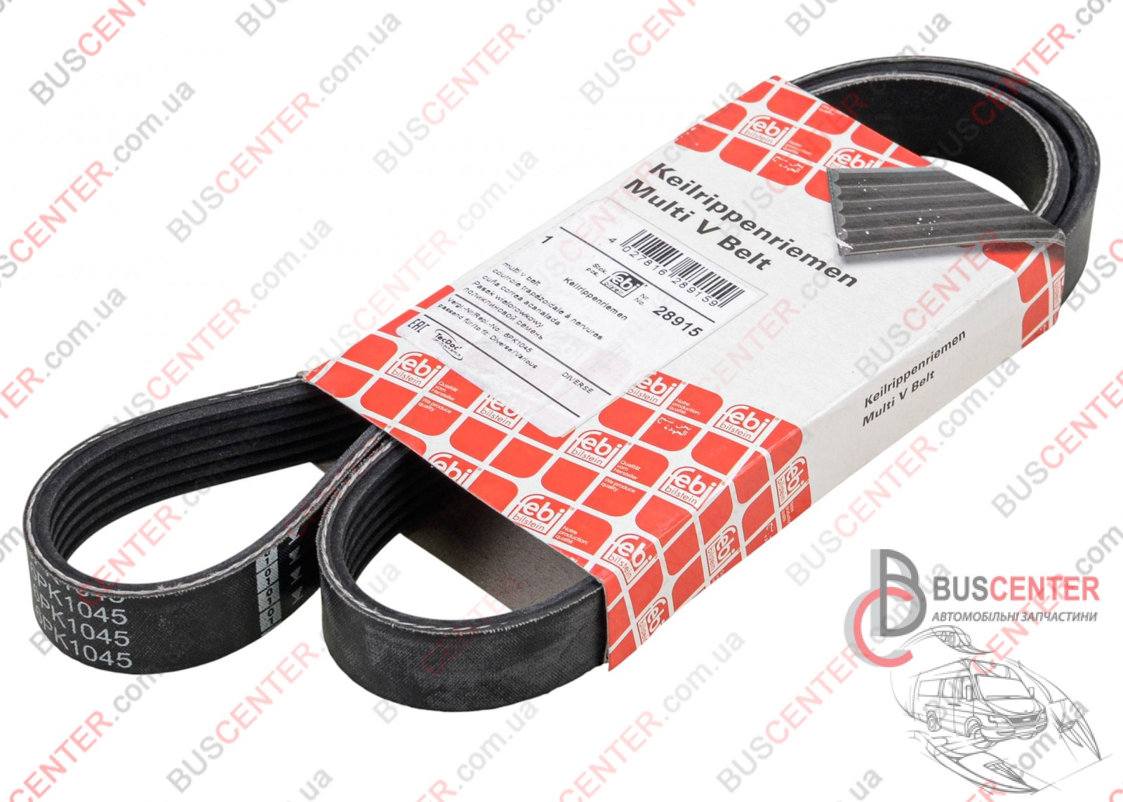 Фотография запчасти Ремень ручейковый 6 PK 1045