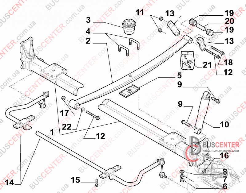 Стремянка рессоры с гайкой  M14x1.5x70x80