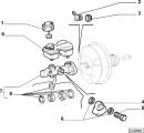 Главный тормозной цилиндр 3 выхода без бачка (крепление 2 болта) Fiat Ducato 71739995