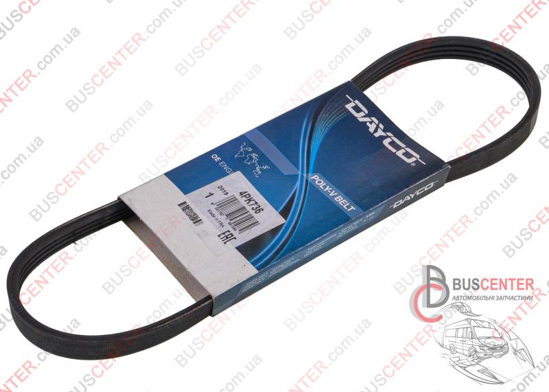 Фотографія запчастини  Ремінь струмковий 4 PK 736
