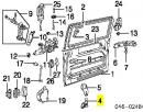 Ролик боковой правой сдвижной двери нижний с рычагом (механизм, каретка, салазка, тележка, петля, кронштейн)