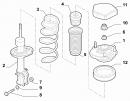  Опора амортизатора ліва передня ( пружна пробка, опорна подушка)