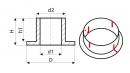 Втулка рулевой рейки на вал (d1-30,00/ d2-32,70/ D-53,00/ h1-2,00/ H-17,00)
