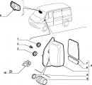 Вкладыш зеркала заднего вида правый нижний с 1999