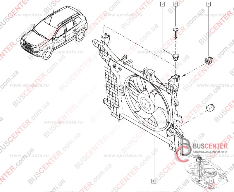 Renault duster болтается радиатор