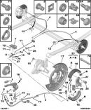 Механизм ручного тормоза (распорная планка "комплект - 2 шт")