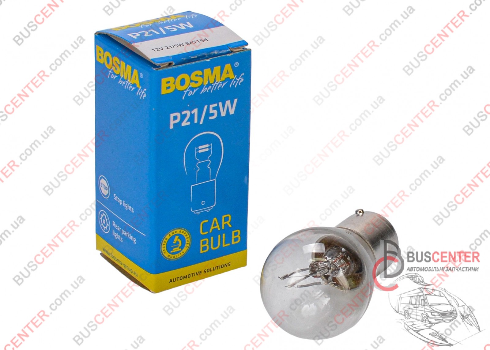 Фотографія запчастини Лампочка 12V  21/5W  P21/5W (BAY15D  - 1 шт)