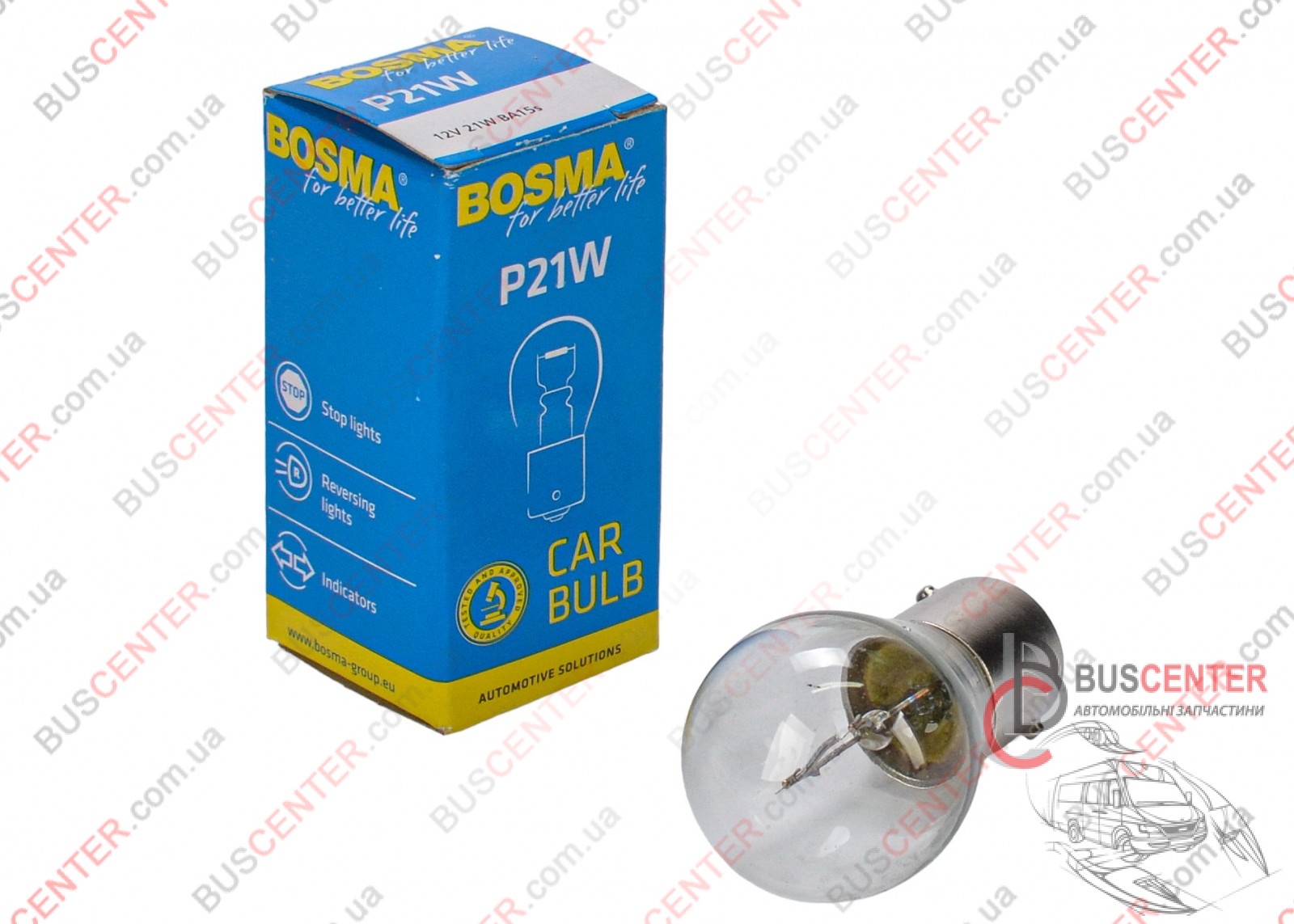 Фотографія запчастини Лампочка 12V  21W  P21W (BA15S  - 1 шт)