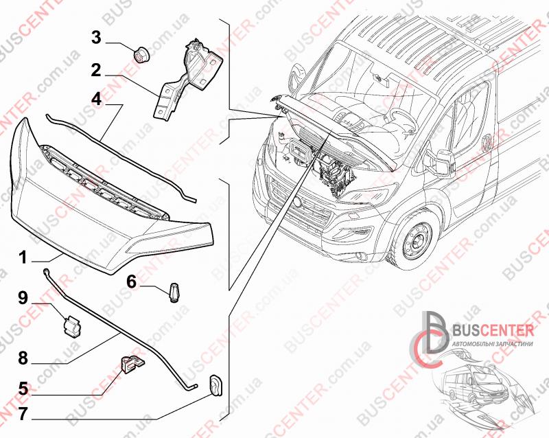 Фотографія запчастини  Навіс капота правий ( петля, шарнір)
