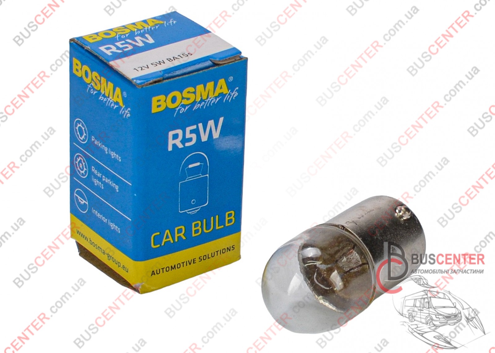 Фотографія запчастини Лампочка 12V 5W R5W (BA15S  - автолампа  1 шт)